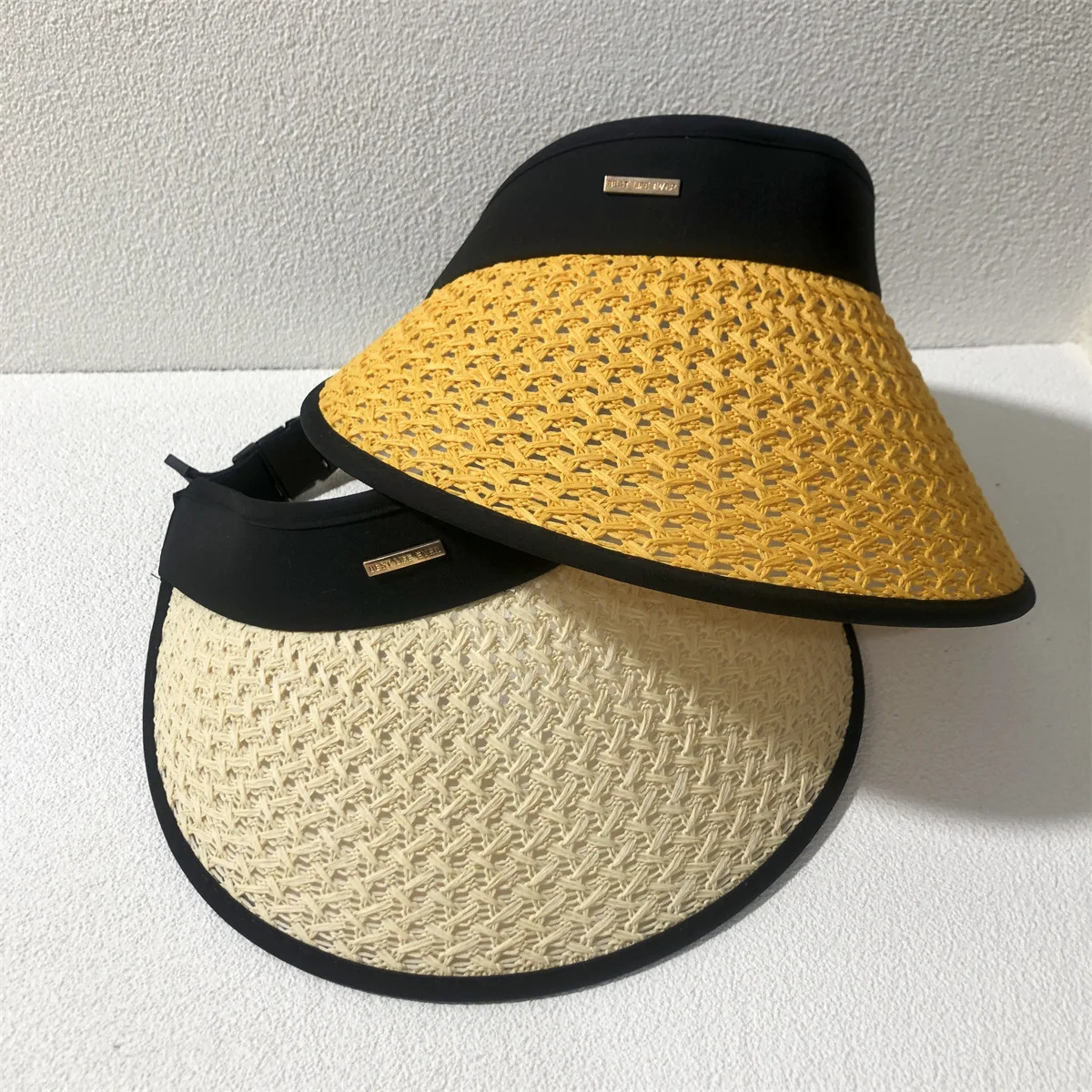 

2022 Breathable Summer Mesh Women's Sun Hat Fashion Solid Color Letters Street Leisure Travel Beach Women's Big Brim Sun Hat