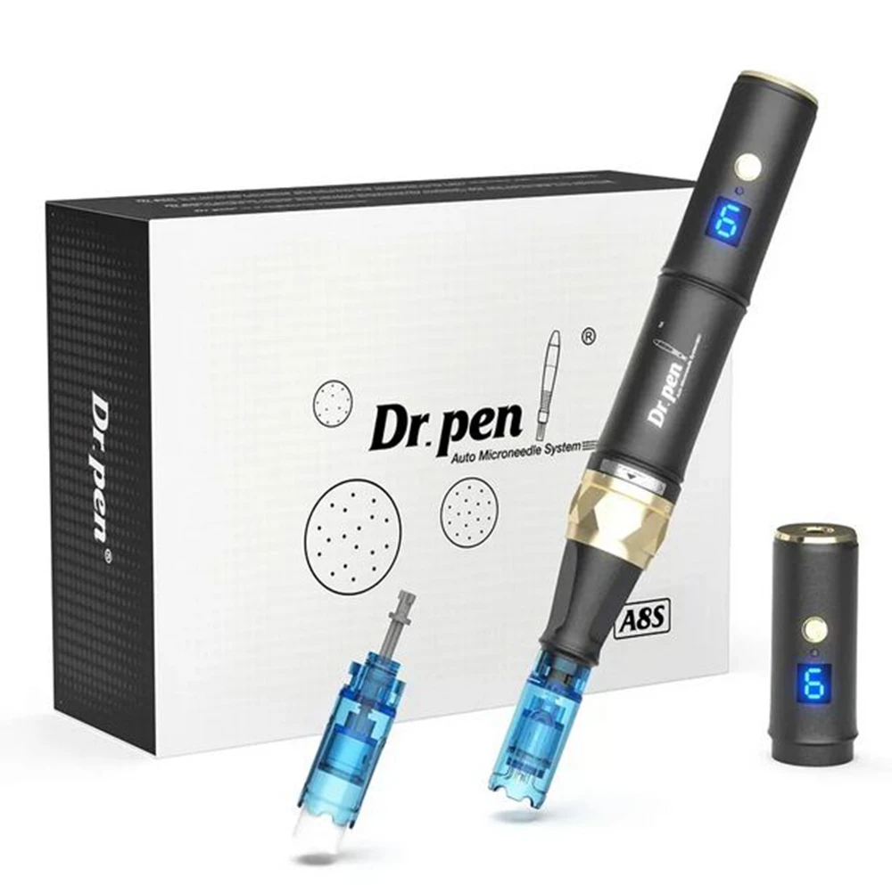

Аутентичная Профессиональная беспроводная ручка Dr-pen Ultima A8S, 6 уровней, микронизирующая ручка с 12 картриджами, уход за кожей, красота