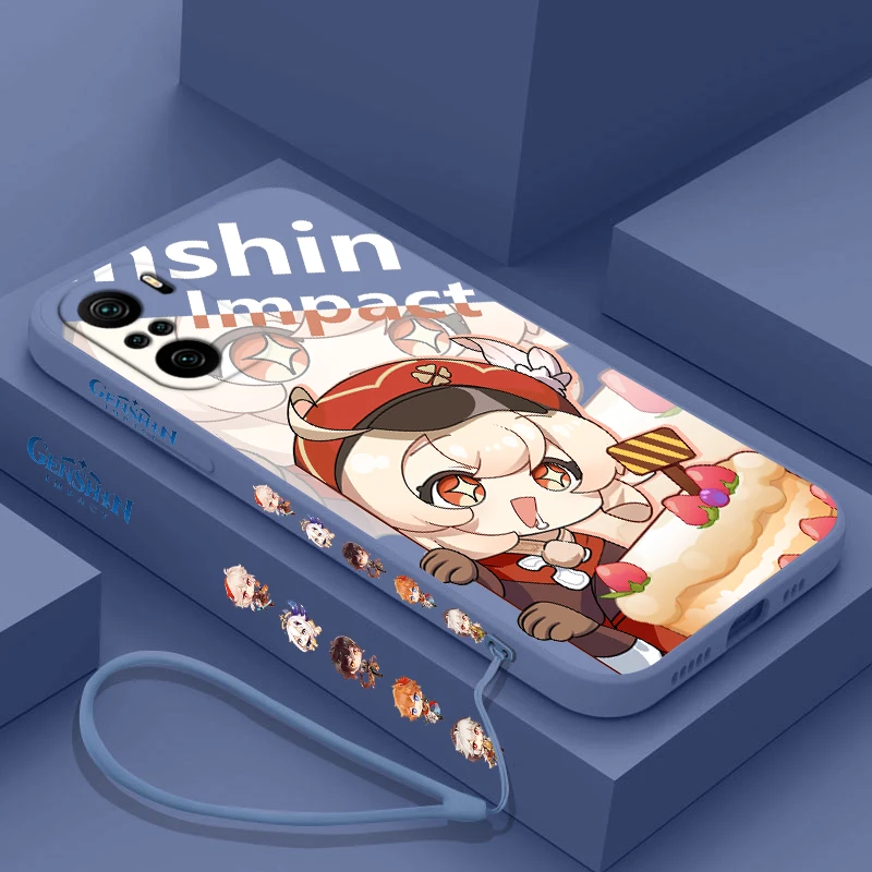 

Genshin Impact Klee Aether Phone Case For Xiaomi Redmi Note 12 12Pro 11 11S 11T 10S 10 9S 9T Pro Plus 5G Liquid Left Rope