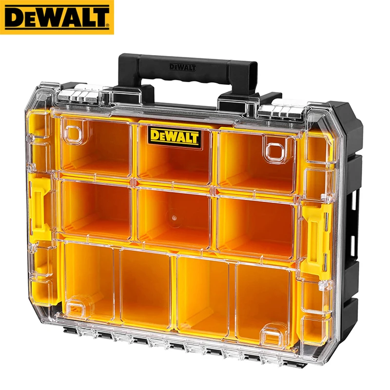 DEWALT DWST82968-1 TSTAK Watersealed Organiser DS100 IP54 Tapa Transparent Portable Storage Tools Accessories Parts Box