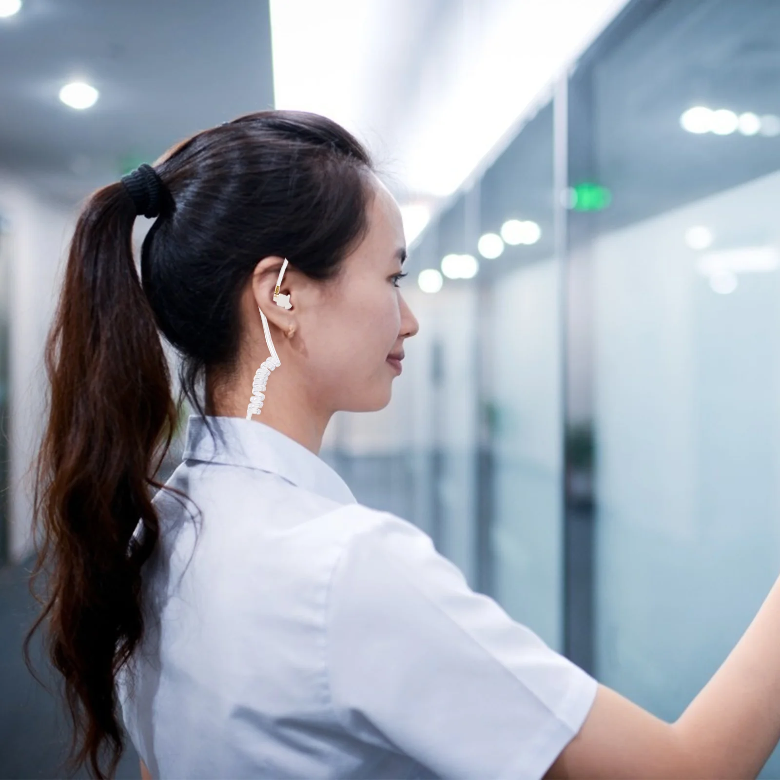 Acoustic Earpiecetalkie Headset Earphones Replacementsclear Coiled Tubes Wired Coil Single Listening Portable Headphonesheadsets