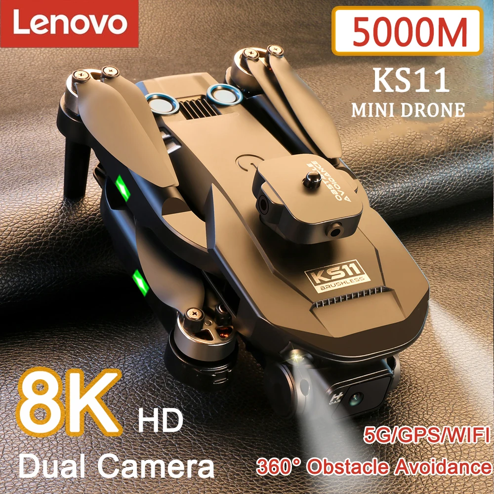 Lenovo KS11 Mini Drone 8K Professional Dual Camera Obstacle Avoidance Optical Flow Positioning Dron Quadcopter Endurance 5000m