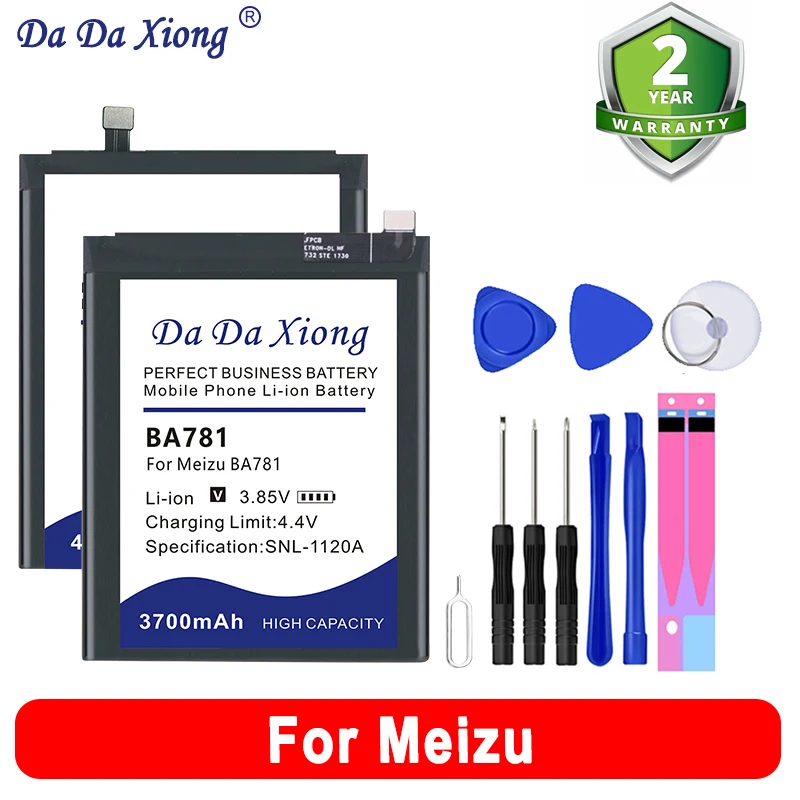 Сменная батарея BA781, BA928, BA851, B022, BT62 для MeiZu Meilan X, E3, MX2, 16T, mспособ погрузки M3X, M040, M045, M682Q, M928Q + набор инструментов