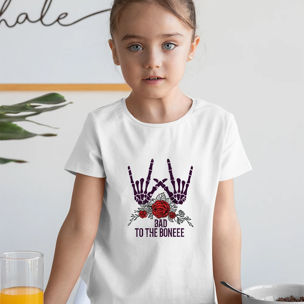 

Хипстерская одежда в стиле Харадзюку в стиле гранж для детей с принтом скелета розы модная футболка для мальчиков и девочек Удобная Повседн...