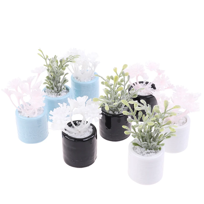 

1:12 Миниатюрный Кукольный домик для зеленых растений в горшке, миниатюрное моделирование горшечных растений, кукольный домик, мебель, домаш...