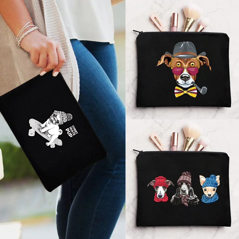 

Make Up Bag Portable Travel Cosmetic Wash Bag Zipper Pouches Toiletries Organizer Pencil Bag Wallet Pouch Dog Print