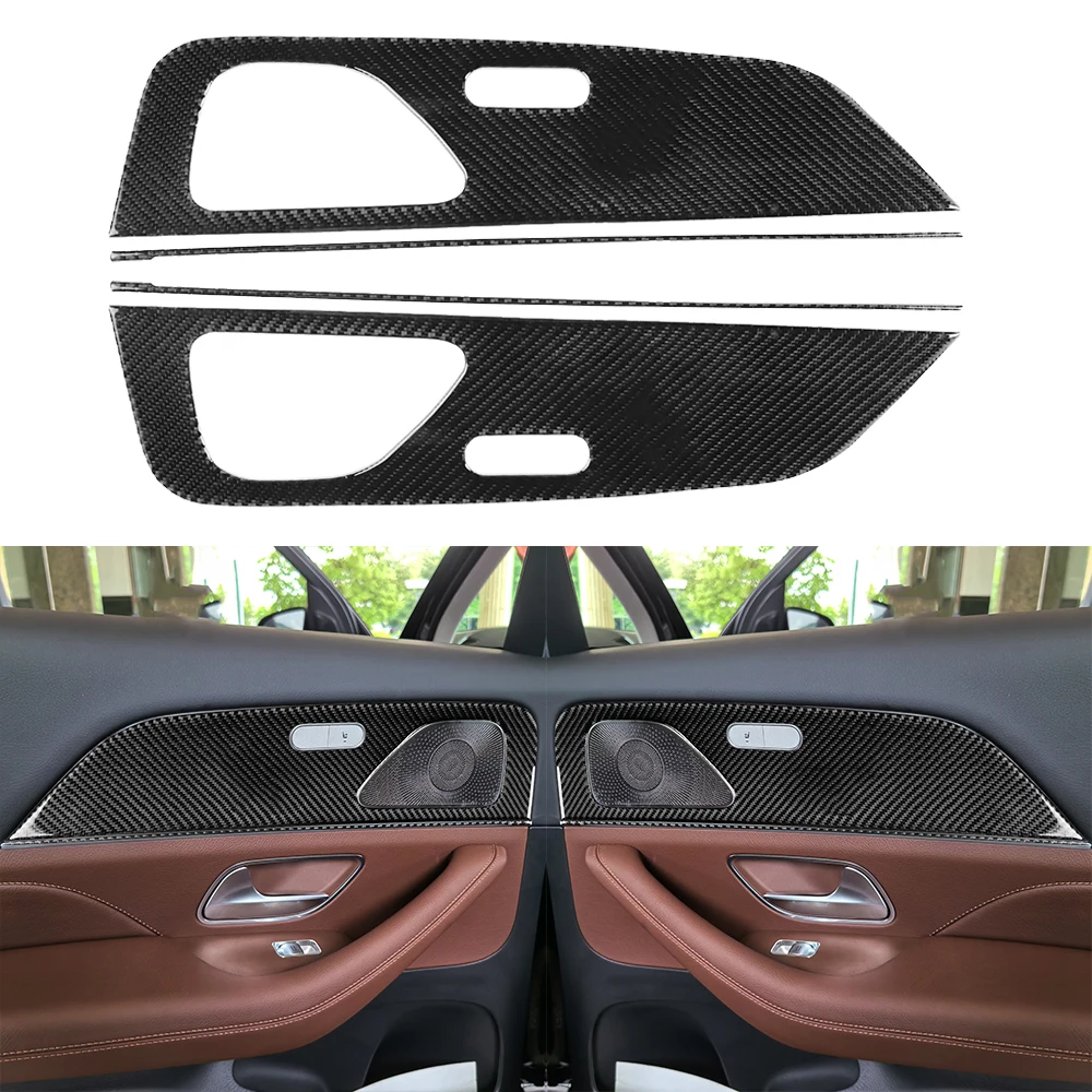 Фото Для Mercedes-Benz W167 GLE 300 350 400 450 2019-2024 автомобильные аксессуары из настоящего углеродного волокна, комплект подъема шасси переключения передач, наклейка на отделку №4