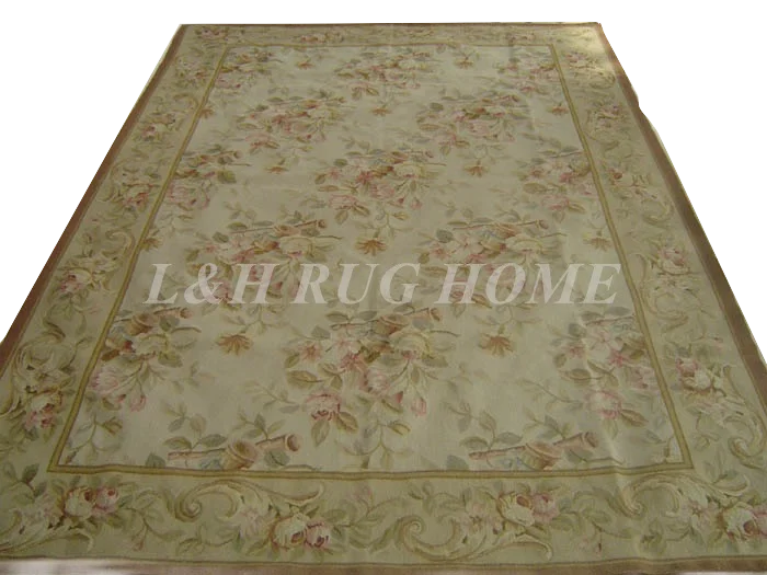 

Free shipping 12'X15.35' French aubusson carpets European Style abusson hand weave carpets for home deocation