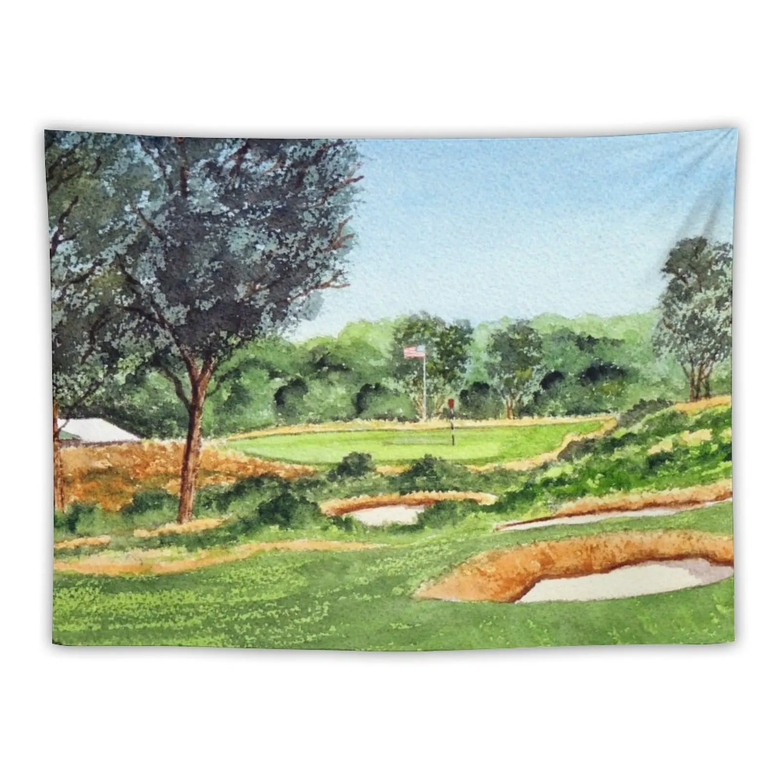 Курс гольфа Merion Гобелен с 16-мя отверстиями Декоративные настенные фрески Декор