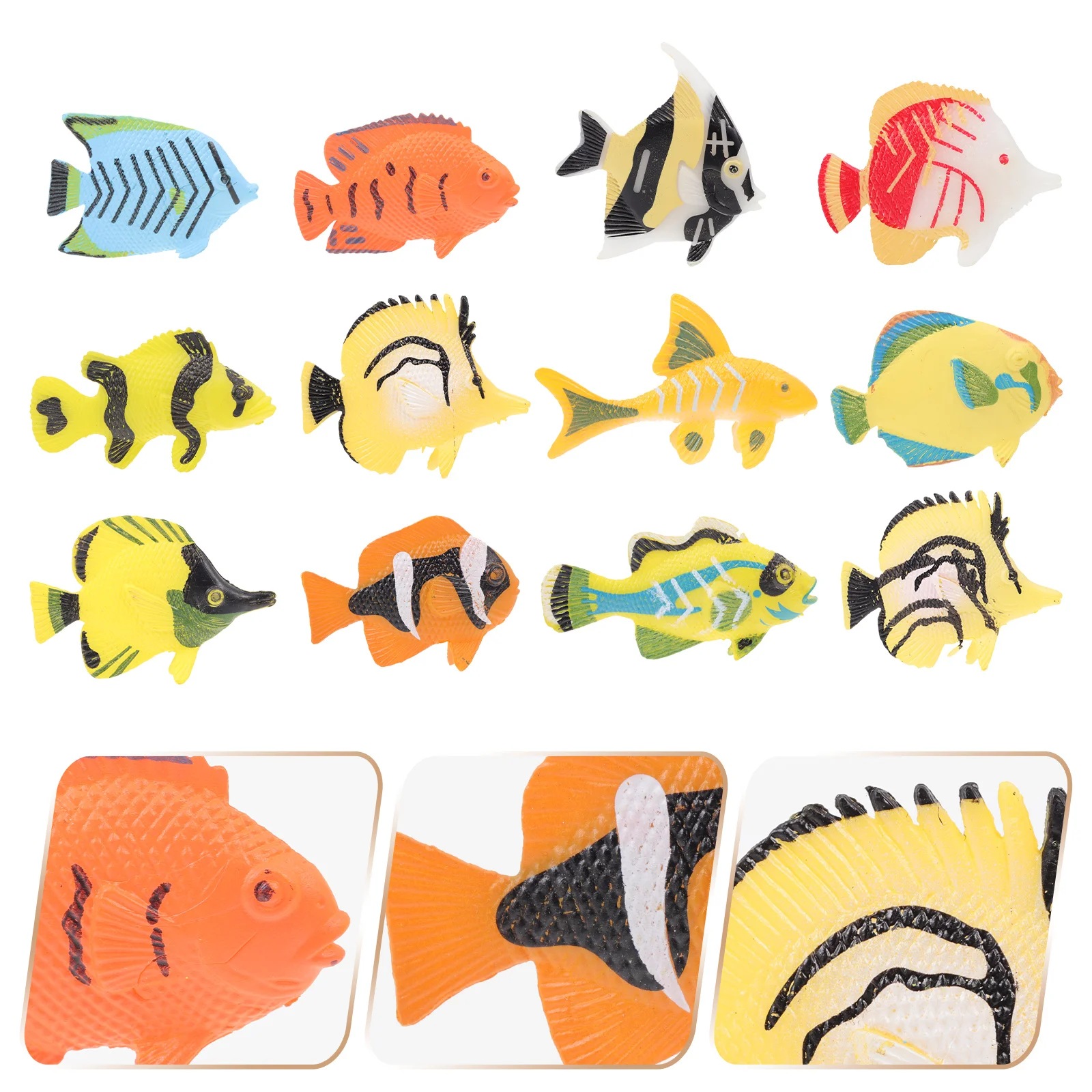 

12pcs Children's Tropical Fish Cognition Plaything Marine Animals Model