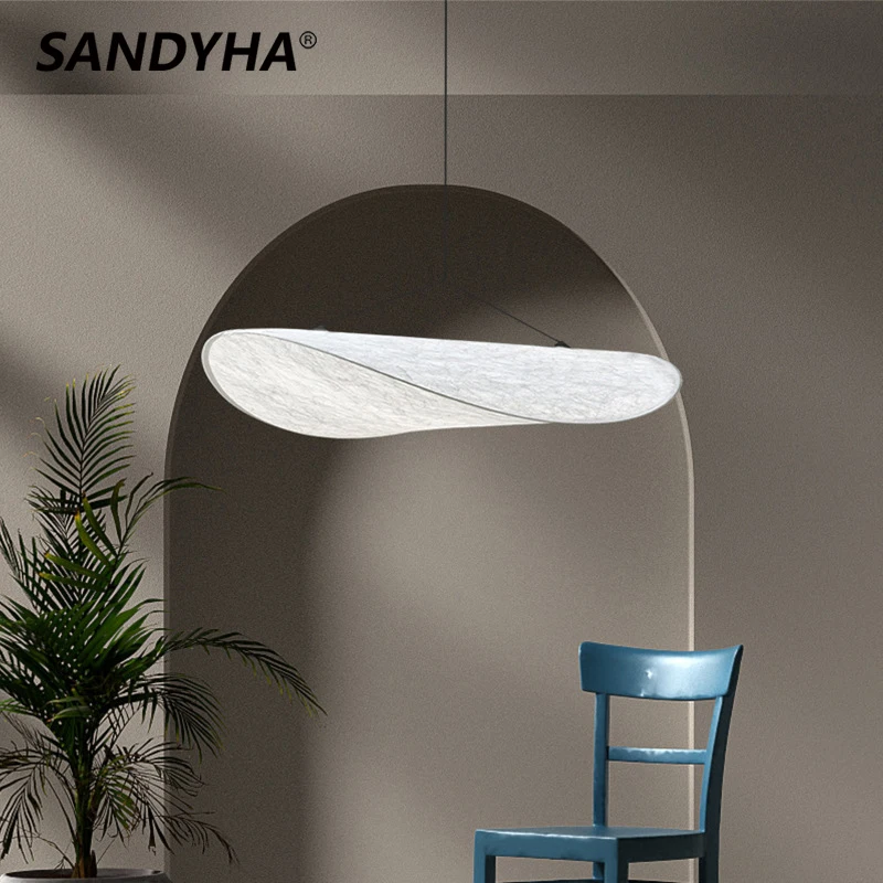 

Nordic Pendant Light Modern Silk Fabric Hat Chandeliers Led Lamp for Living Room Home Decor Lampara Colgante Techo Lustre Salon