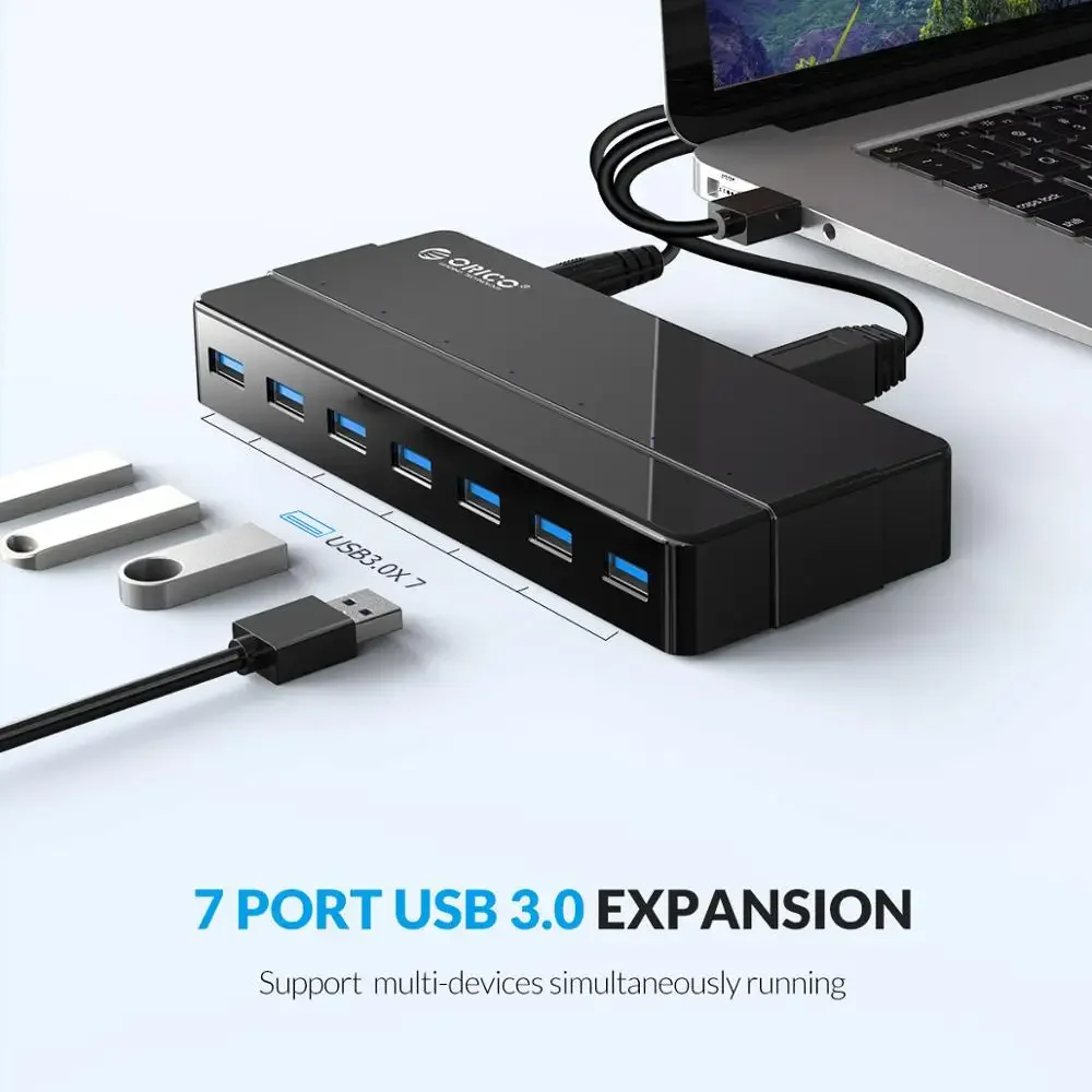 USB-разветвитель ORICO на 4/7 портов с высокоскоростной передачей USB 3 0