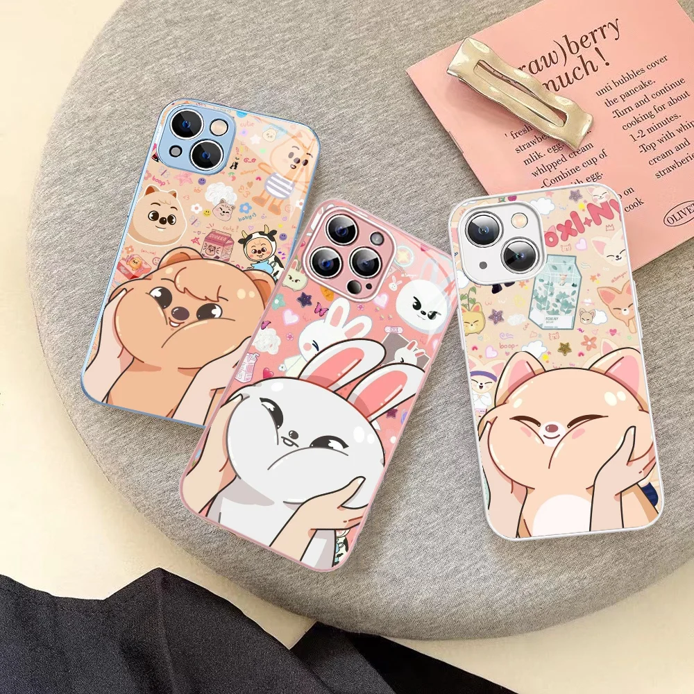 Милый чехол для телефона K-Kids S-Stray из закаленного стекла Iphone 14 13 12 11 Pro Mini XS MAX 14Plus X XR