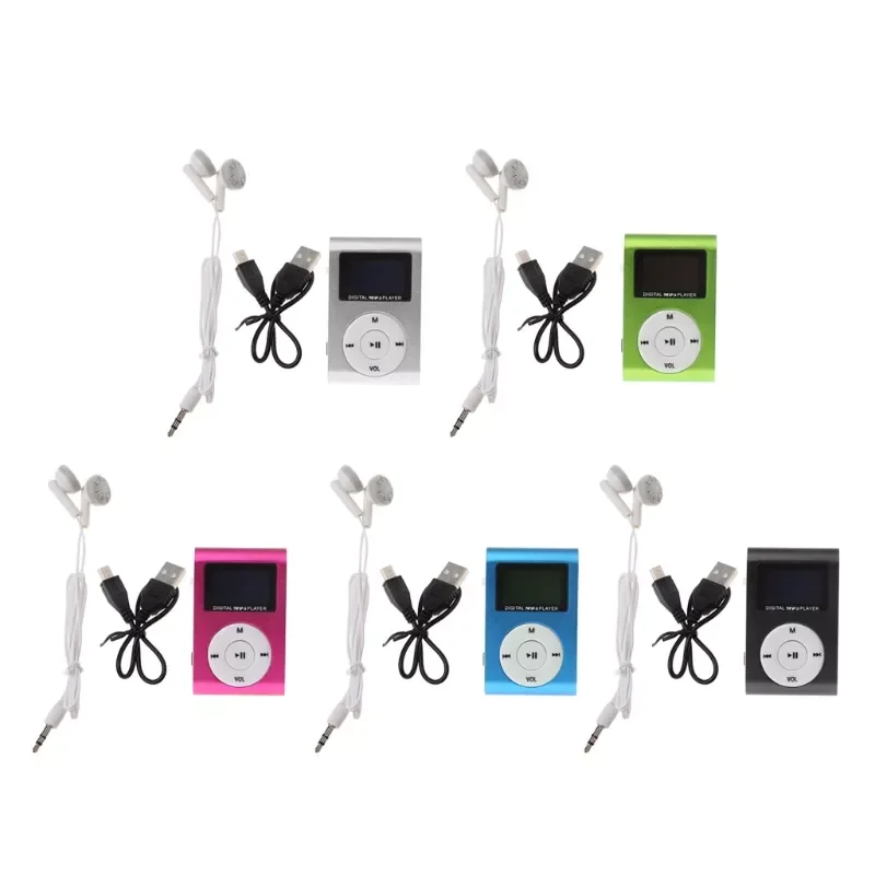 

Mini USB Metal Clip MP3 Player LCD Screen Support 32GB Micro SD TF Card Slot Digital mp3 music player