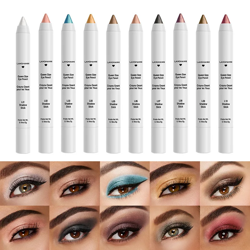 

Langmanni Eye Makeup Color Eyeshadow Pens Long-lasting Non-smudged Pencil Sharpeners Cut Shimmer Cosmetics Beauty Makeup Tool