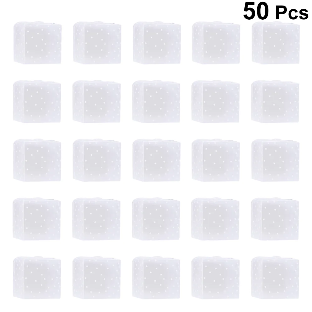 

50 PCS PVC Favor Boxes Plastic Treat Box Plastic Candy Box Dot Candy Box Wedding Gift Boxes Wedding Favor Boxes