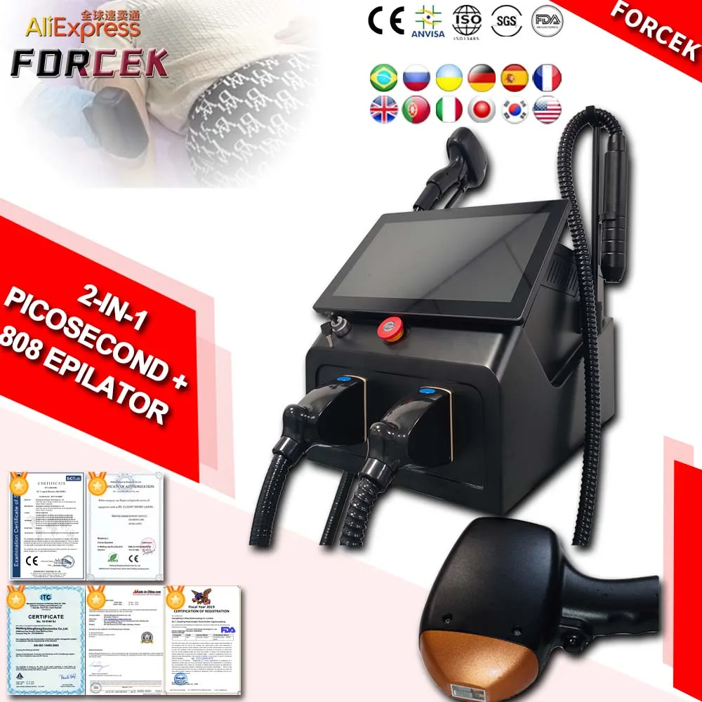 2024 новейший Q-переключатель 2-в-1 пикосекунда 808 Эпилятор диодное оборудование для