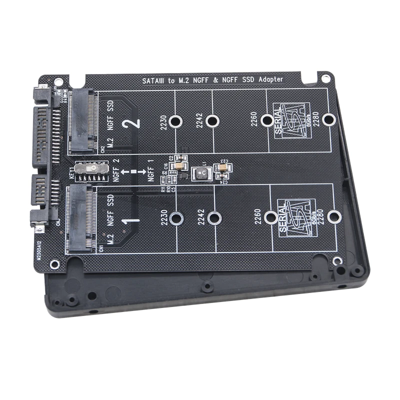 Двойной адаптер M.2 на SATA 3 0 M2 NGFF протокол SSD B ключ 6 Гбит/с корпус платы