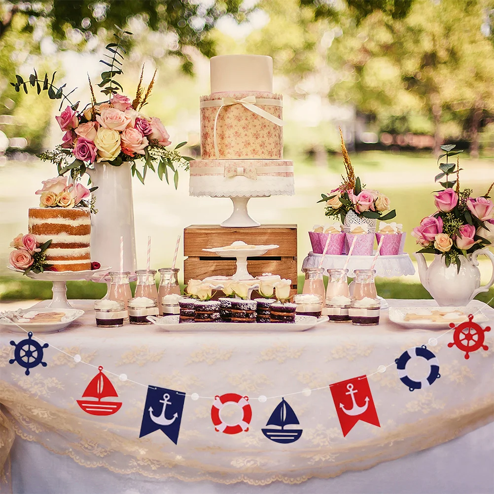 

Pirate Party Banner Bautizo Para Niño Nautical Garland Photo Ornament Wedding Decoration Baby Shower Decorative