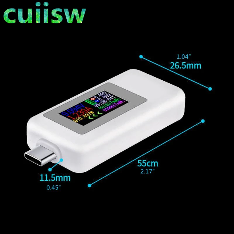 10 в 1 USB-тестер постоянного тока Type-C 4-30 измеритель напряжения таймер Амперметр