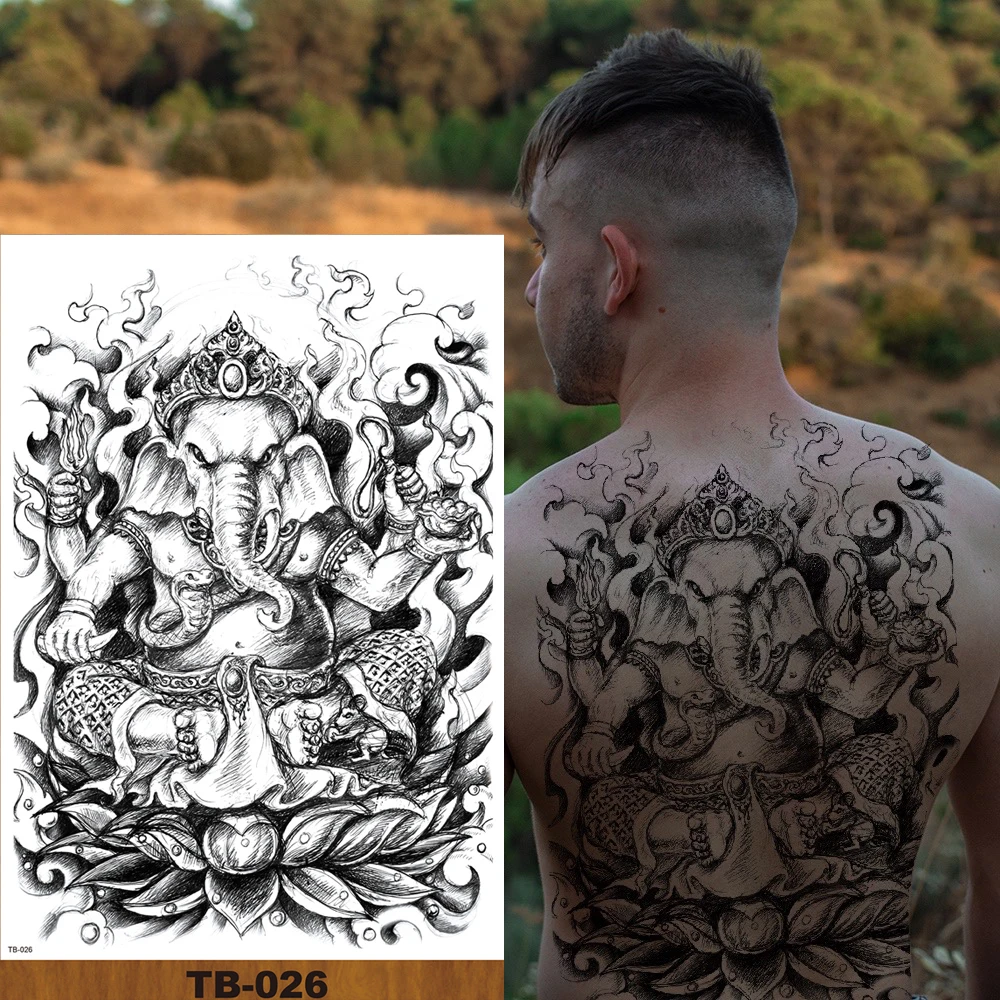 Большие временные тату-наклейки на спину для мужчин женщин взрослых девушек