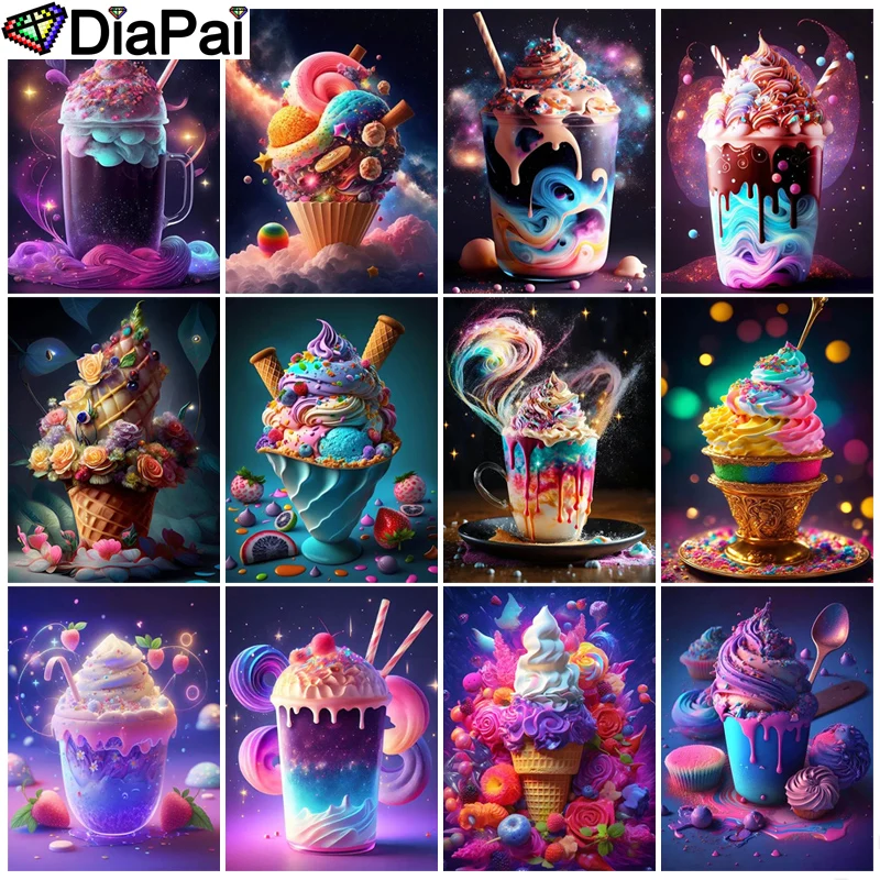 

DIAPAI Full diamond Painting "Ice Cream Scenery" Resin Drill Embroidery 5D Diy Diamond Painting Handmade Cross Stitch gift