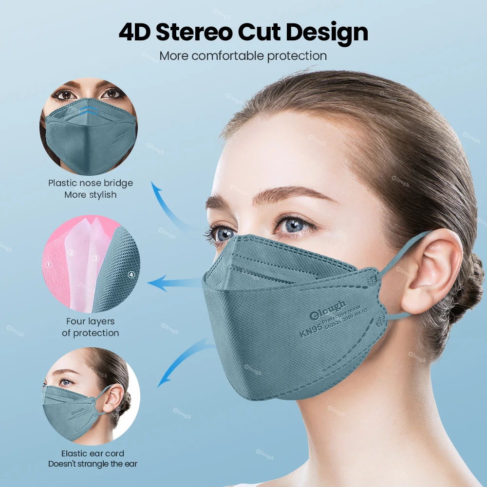 Elough FFP2 Mascarillas FPP2 цветная KN95 маска для рыбы FFP2Mask защитная взрослых