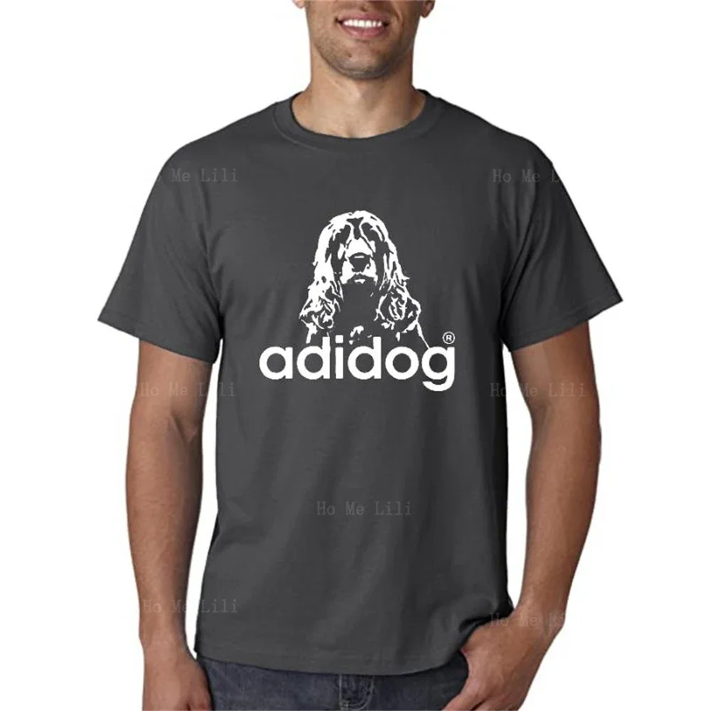 Хлопковая футболка унисекс с собакой Adidog Cocker Spaniel на заказ