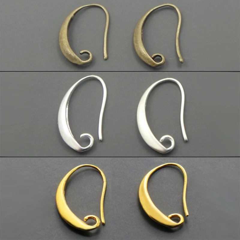 

50pcs/lot 13*19mm Antique Bronze/Silver/Gold Plated Ear Wires Hook Earring Clasps for DIY Jewelry Making Accessories Earwire