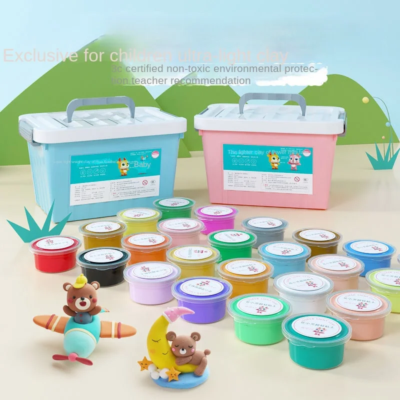 

Children's Ultra-light Clay Non-toxic Plasticine Handmade Color Mud Super Space Mud Diy Paper Clay Set Toy