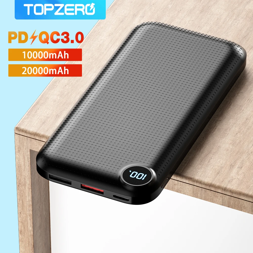 

Power Bank 10000mAh Portable Charger External Battery 18W QC3.0 PD Fast Charging Powerbank 10000 mAh For iPhone 12 8 X Poverbank