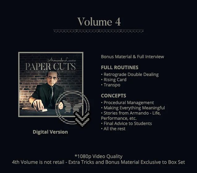 

Paper Cuts by Armando Lucero Vol 4,Magic Tricks