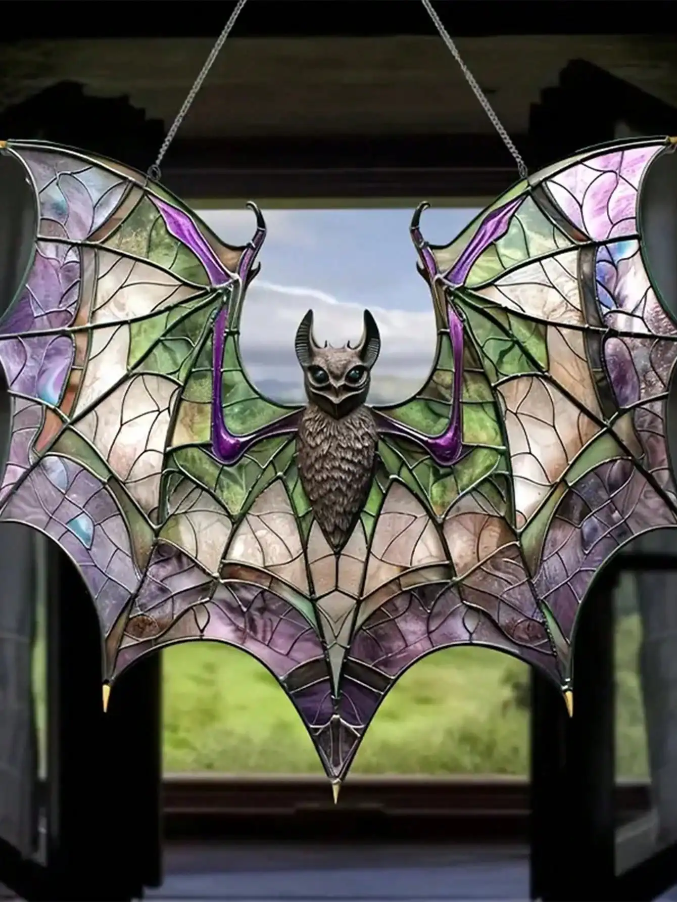 Акриловое Готическое Подвесное Украшение На Окно Летучей Мыши Из Нержавеющей