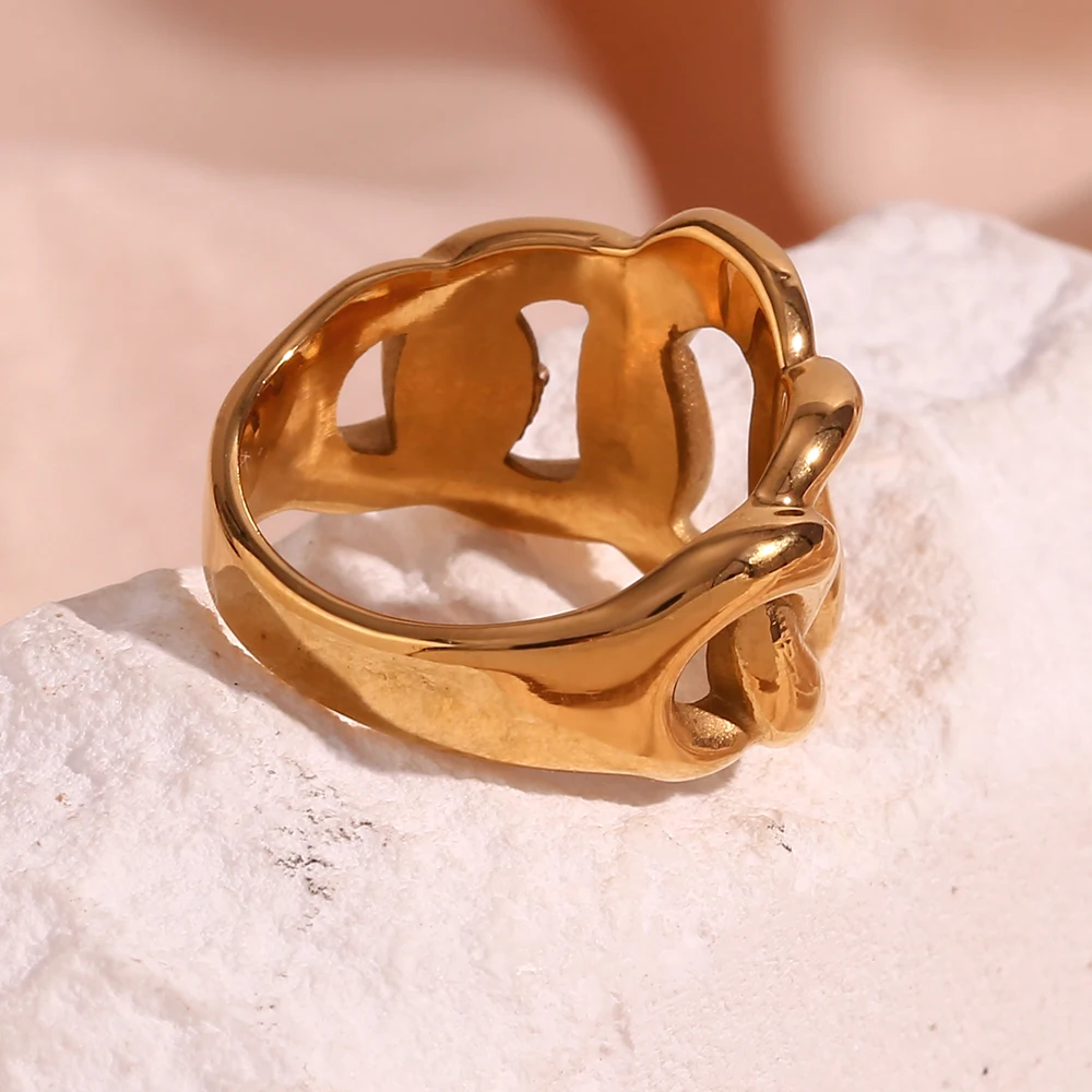 Экологичное плетеное женское кольцо без блеска модное позолоченное из