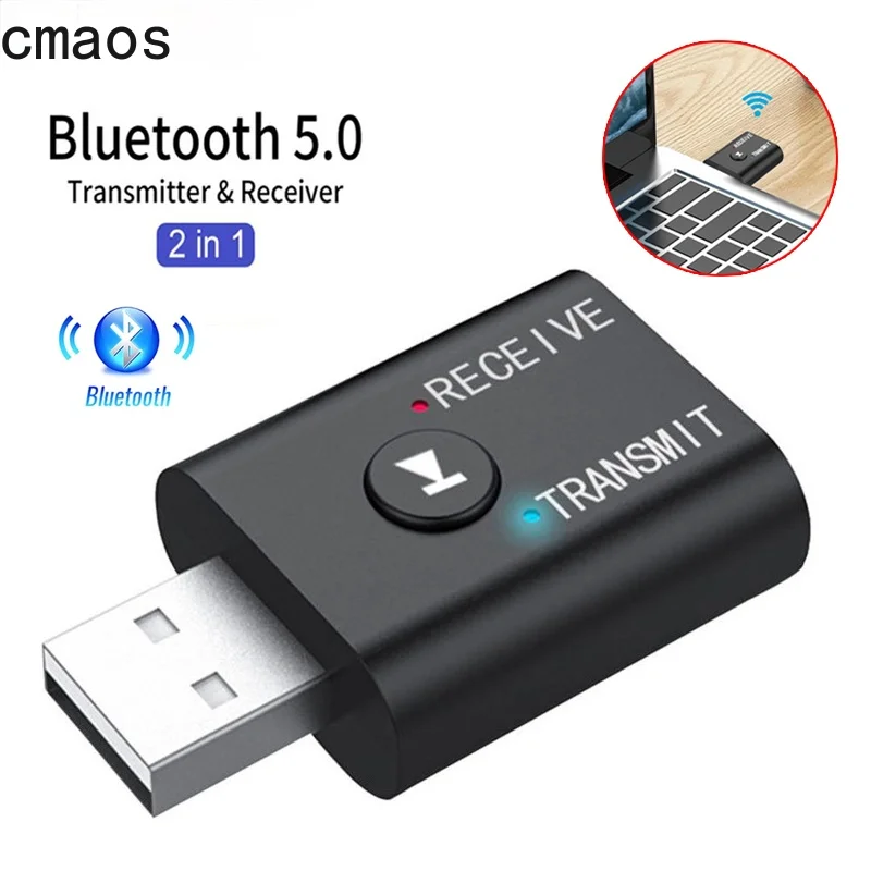2 в 1 USB беспроводной Bluetooth адаптер 5 0 передатчик для компьютера телевизора