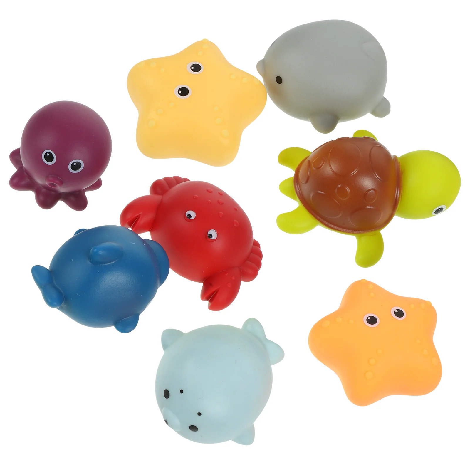

8pcs Baby Water Toy Baby Childrens Outdoor Playsetss Squeaky Cartoon Squeaky Bathing Toys Vinyl Bath Toys