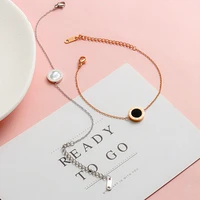 fashion personality stainless steel charm bracelet for women roman numeral rose gold womens bracelets 2022 luxury jewelry gifts