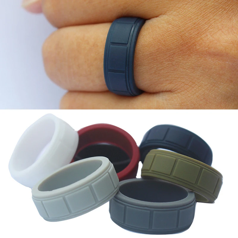 

New Food Grade Silicone Rings For Men Wedding Rubber Bands Hypoallergenic Flexible Sports Antibacterial Silicone Finger Ring