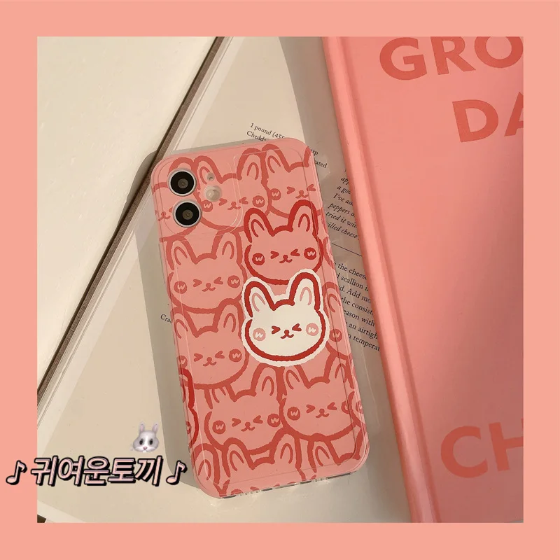 

Colored cartoon full screen rabbit Phone Case For iphone 14 13 12 11 Pro Max X XR XSMAX 7 8 Plus SE TPU Case Cover new products
