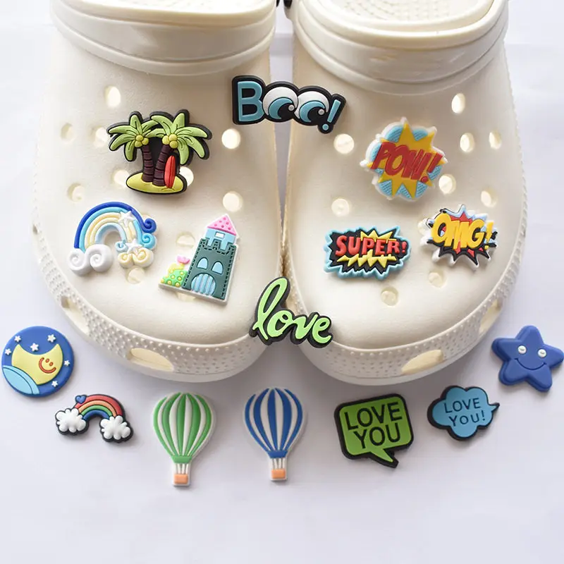

1pcs Summer Love Croc Charms PVC Shoe Charms Shoe Accessories Shoe Decoration for Croc JIBZ Wristbands Kids Party Xmas Hot Sale