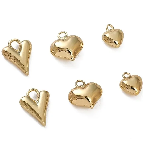 

1pcs 14K Gold fat heart Pendant DIY Handmade Earrings Necklace Decoration Accessories
