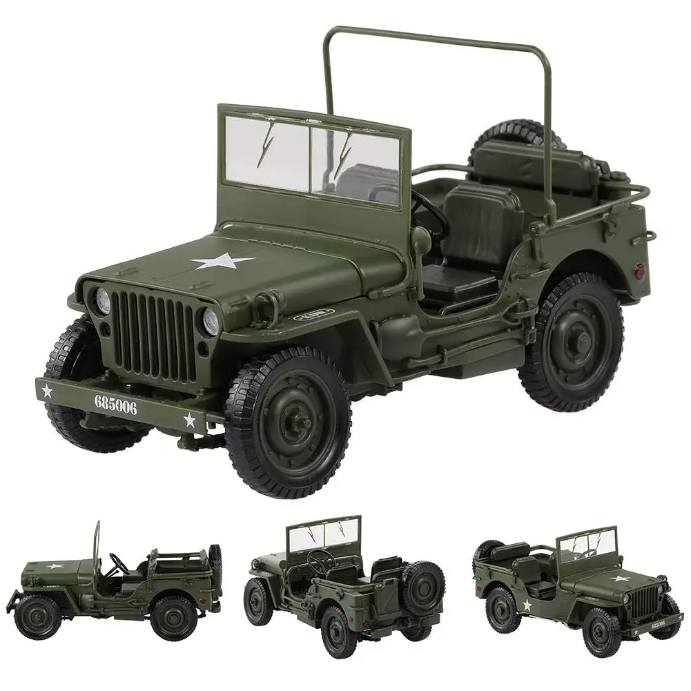 

1:18 Tactical Military Model Jeeps Old World War II Willis Military Vehicles Alloy Car Model For Kids Toys Gifts Drop Shipping