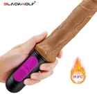 Нагревательный реалистичный фаллоимитатор вибратор для женщин 10 скоростной изгиб мягкий огромный фаллоимитатор пенис точка G Вагина анус сексуальная игрушка для мастурбации для взрослых