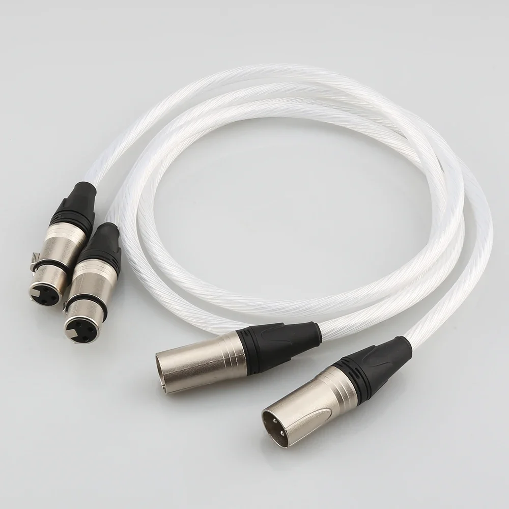 Фото Высококачественный чистый посеребренный кабель 5N OCC Hi-Fi 2 XLR «папа» на 2 XLR «мама» Кабель балансировочного кабеля №1