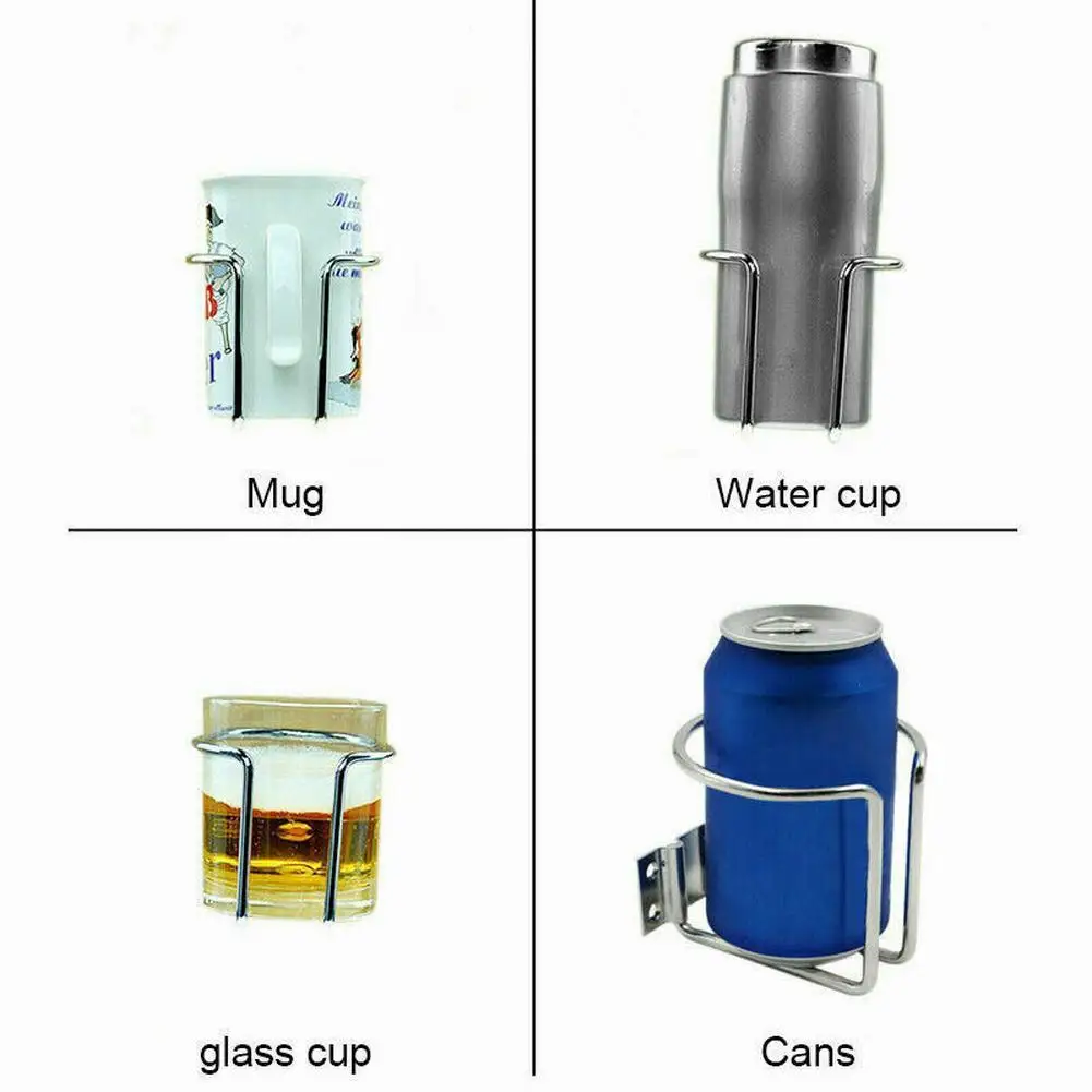 

Stainless Steel Drink Bottle Ring Cup Holder Beverage Cup Holder For Boat Marine Yacht Truck RV Camper Accessories