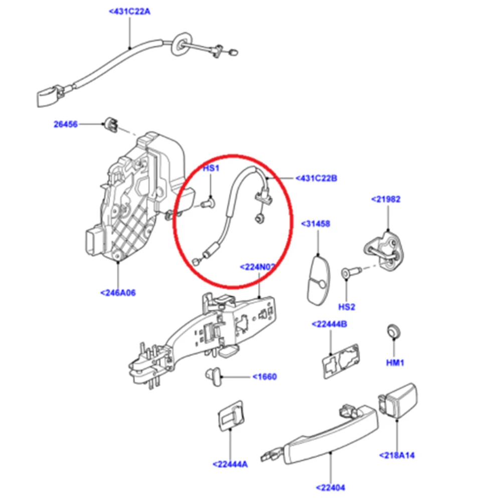 Кабель управления открытием замка задней двери FQZ 500153 Для Land Rover Range Sport 2005-2013