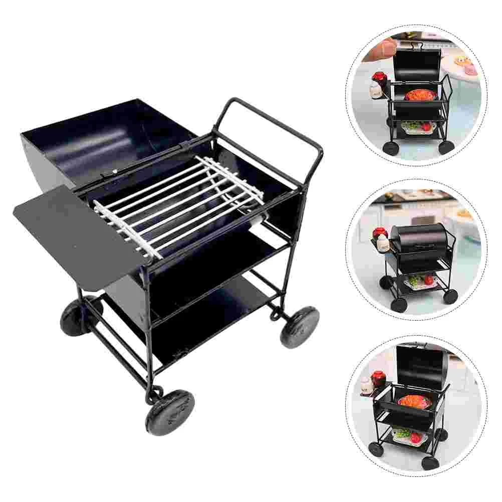 

Miniature Barbecue Grill BBQ Grilling Rack Kids Pretend Play Kitchen Playing Prop