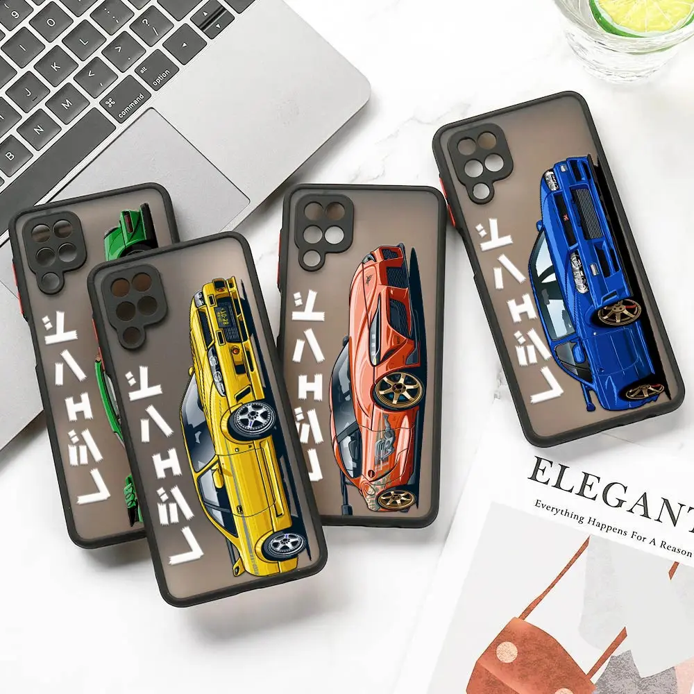 

Anime Tokyo JDM Drift Car Coque For Samsung A50 A30 S A20 A70 A7 Cover Galaxy Note 20 Ultra 10 M30s M21 M32 M51 Matte Clear Case