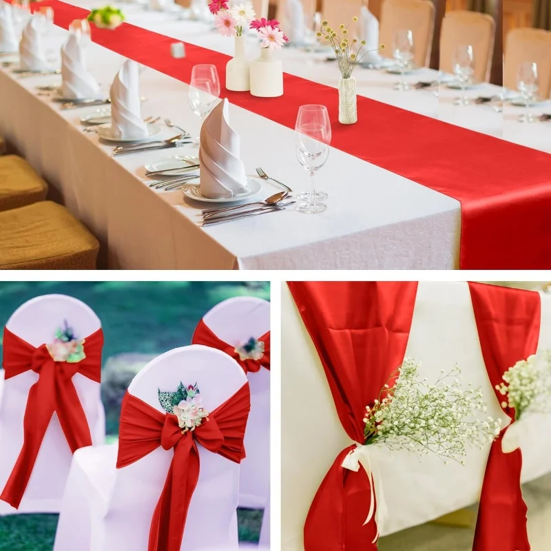 Новинка 10-1 шт. блестящие атласные бегунки для банкета свадьбы шелковая лента