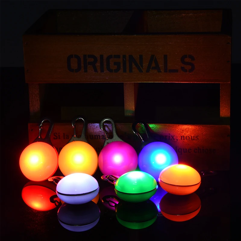 Dog Cat Pet Collar Pendant LED Light Up In Dark Flash Glowing Night Safety For Harness Accessories Battery Powered images - 6